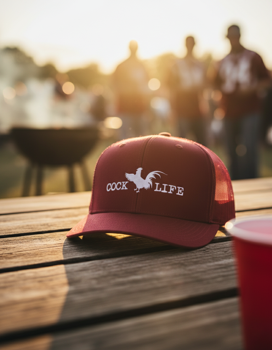 Cock Life Trucker Hat Cardinal
