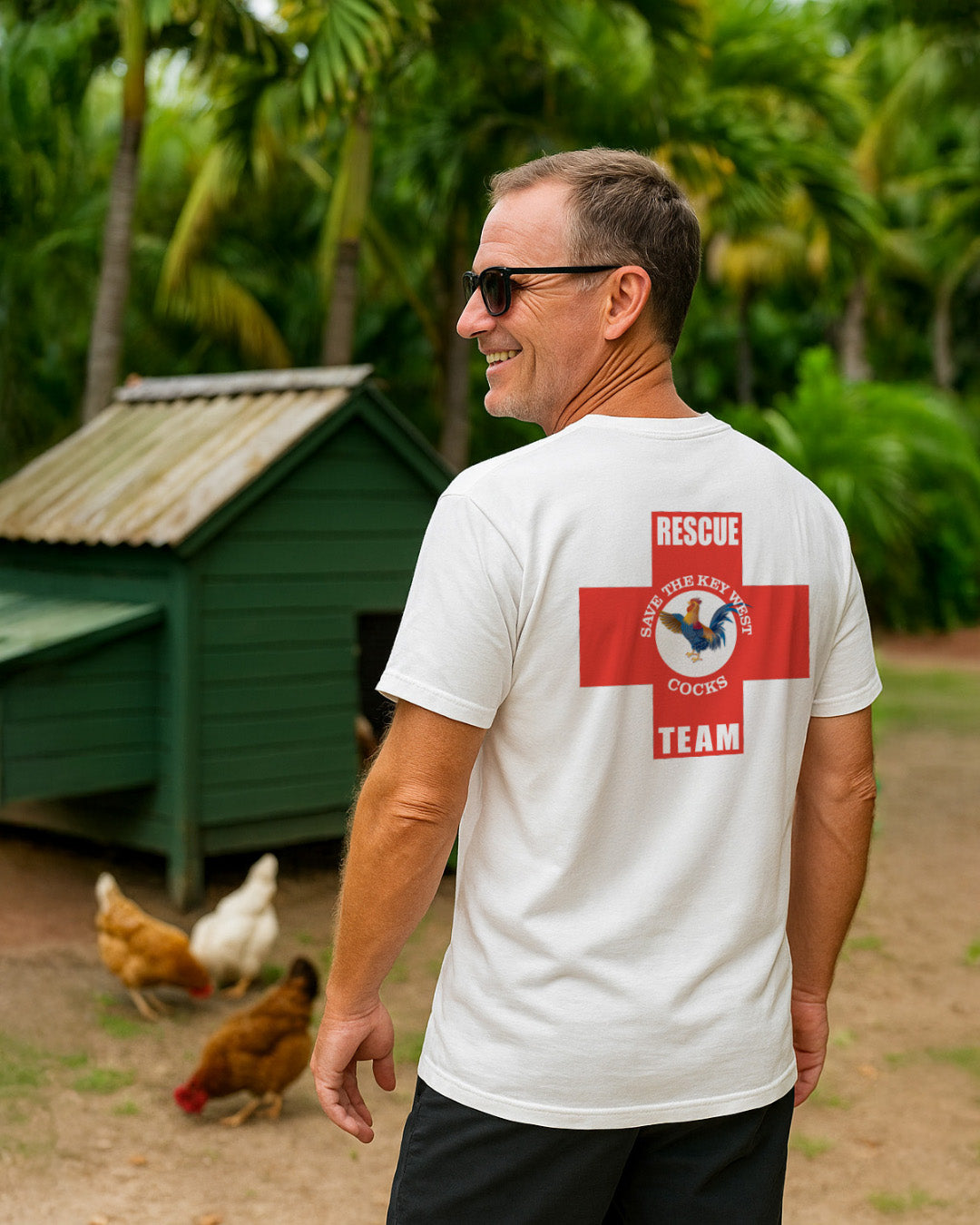 Save the Key West Cocks Rescue Team T-shirt