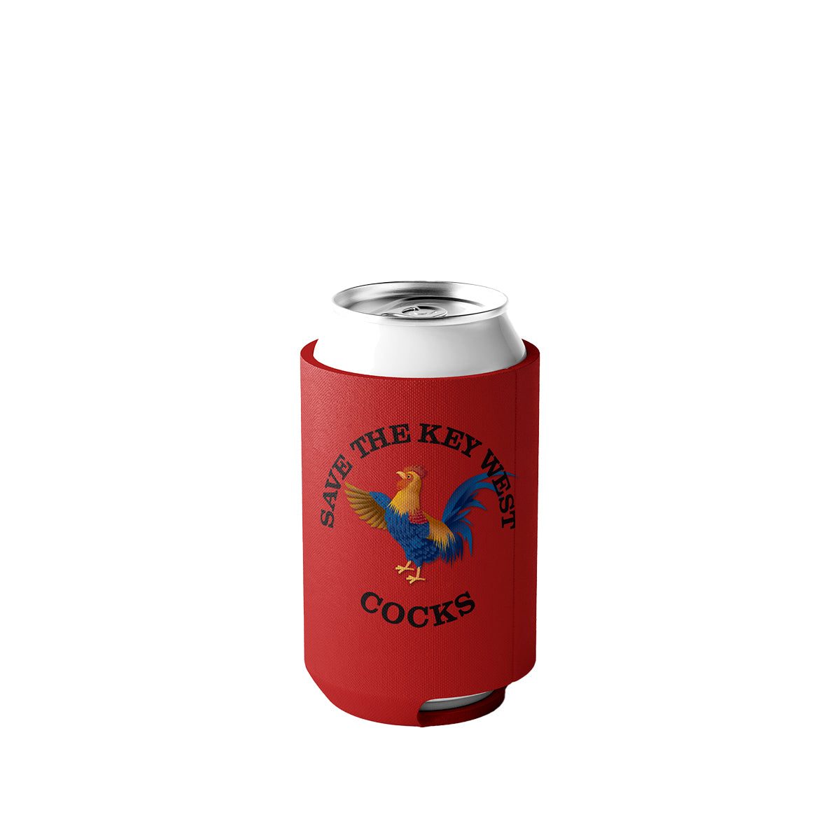 Save the Key West Cocks Can Koozie